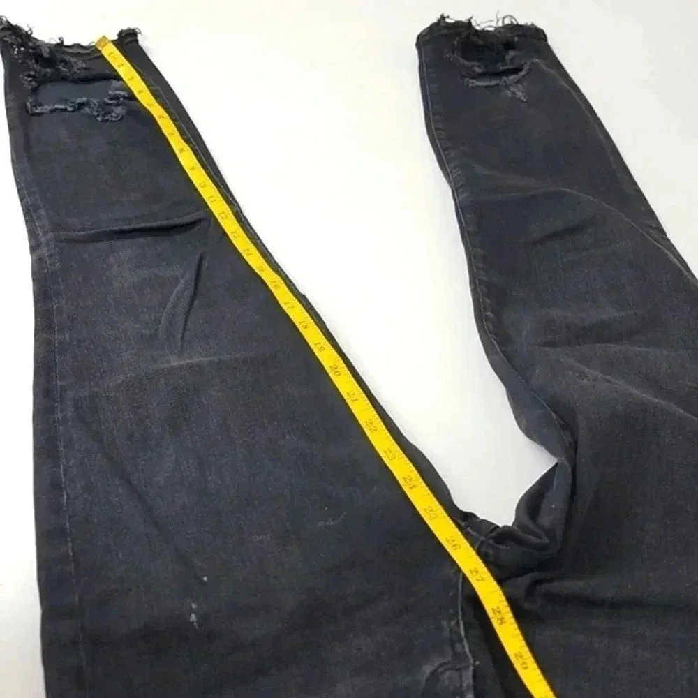 Agolde Sophie High Rise Skinny Crop Temple Washed Black Distressed Jeans REVOLVE - Picture 6 of 16